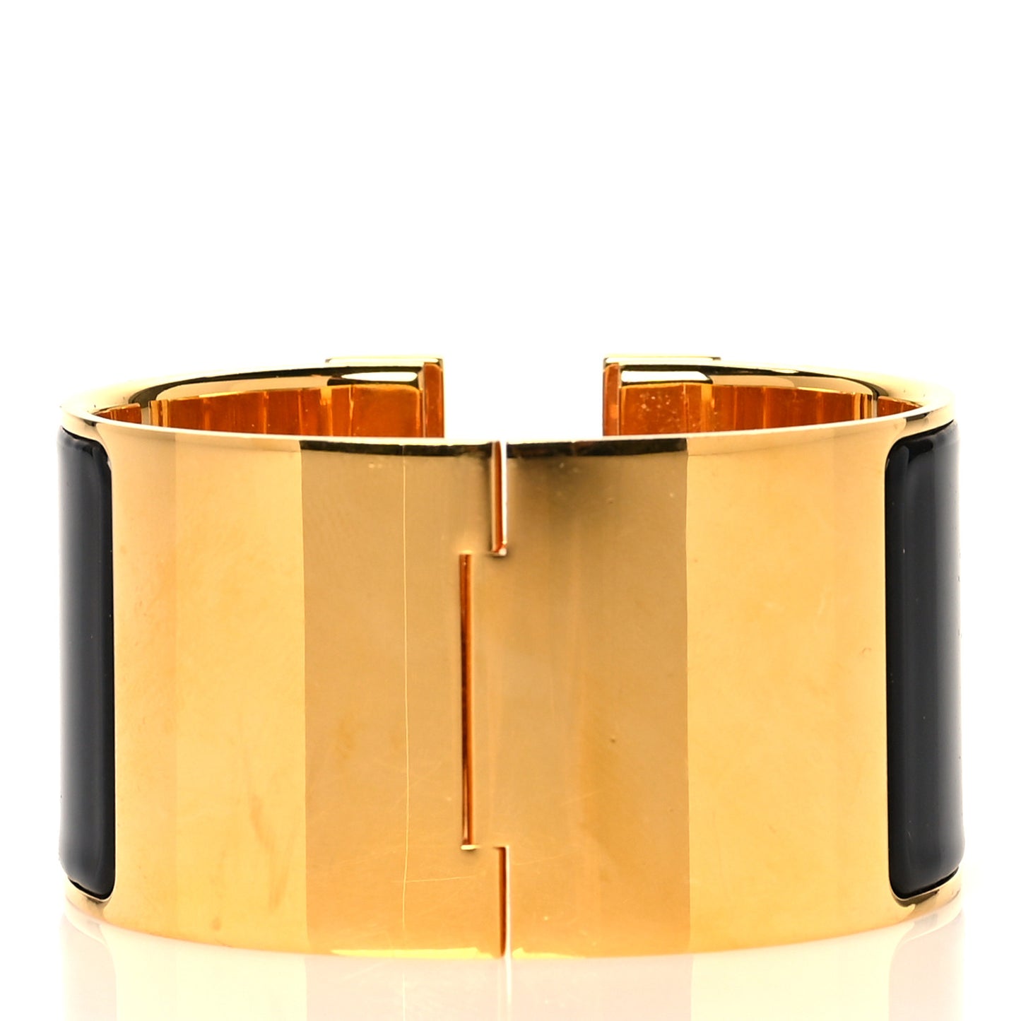 Enamel Extra Wide Clic Clac H Bracelet GM Black