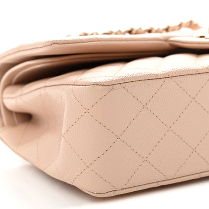 Chanel Caviar Quilted Medium Double Flap Light Beige 9 of 10