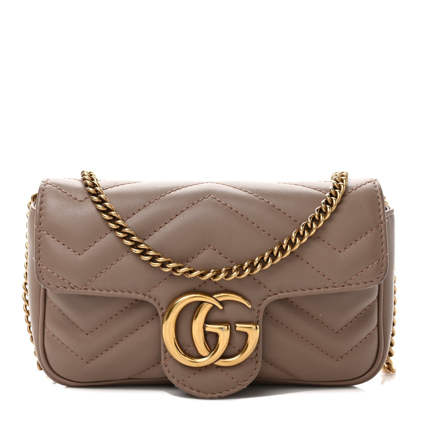 Calfskin Matelasse Super Mini GG Marmont Shoulder Bag Porcelain Rose