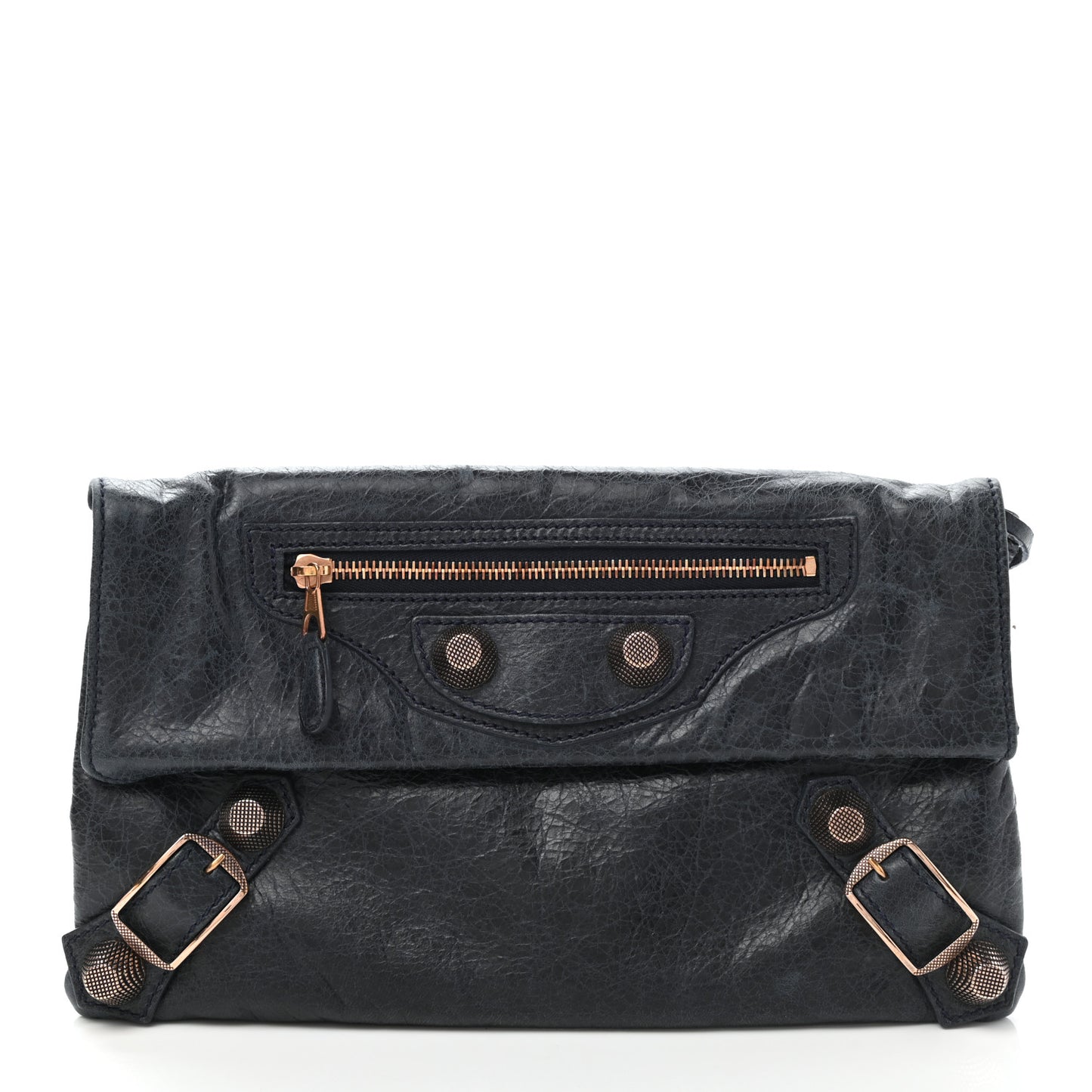 Agneau Classic Hardware Envelope Clutch Dark Night