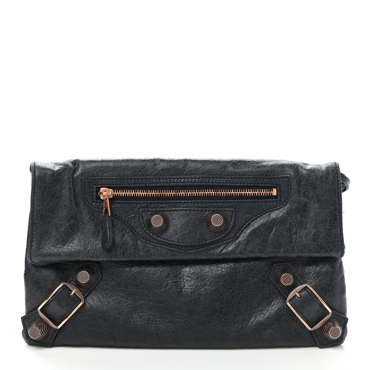Balenciaga Agneau Classic Hardware Envelope Clutch Dark Night 3 of 8