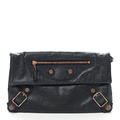 Balenciaga Agneau Classic Hardware Envelope Clutch Dark Night 3 of 8