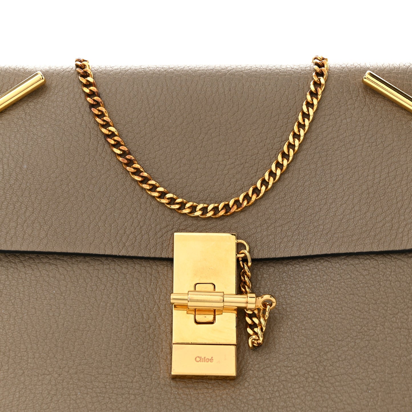 Grained Lambskin Drew Shoulder Bag Motty Grey