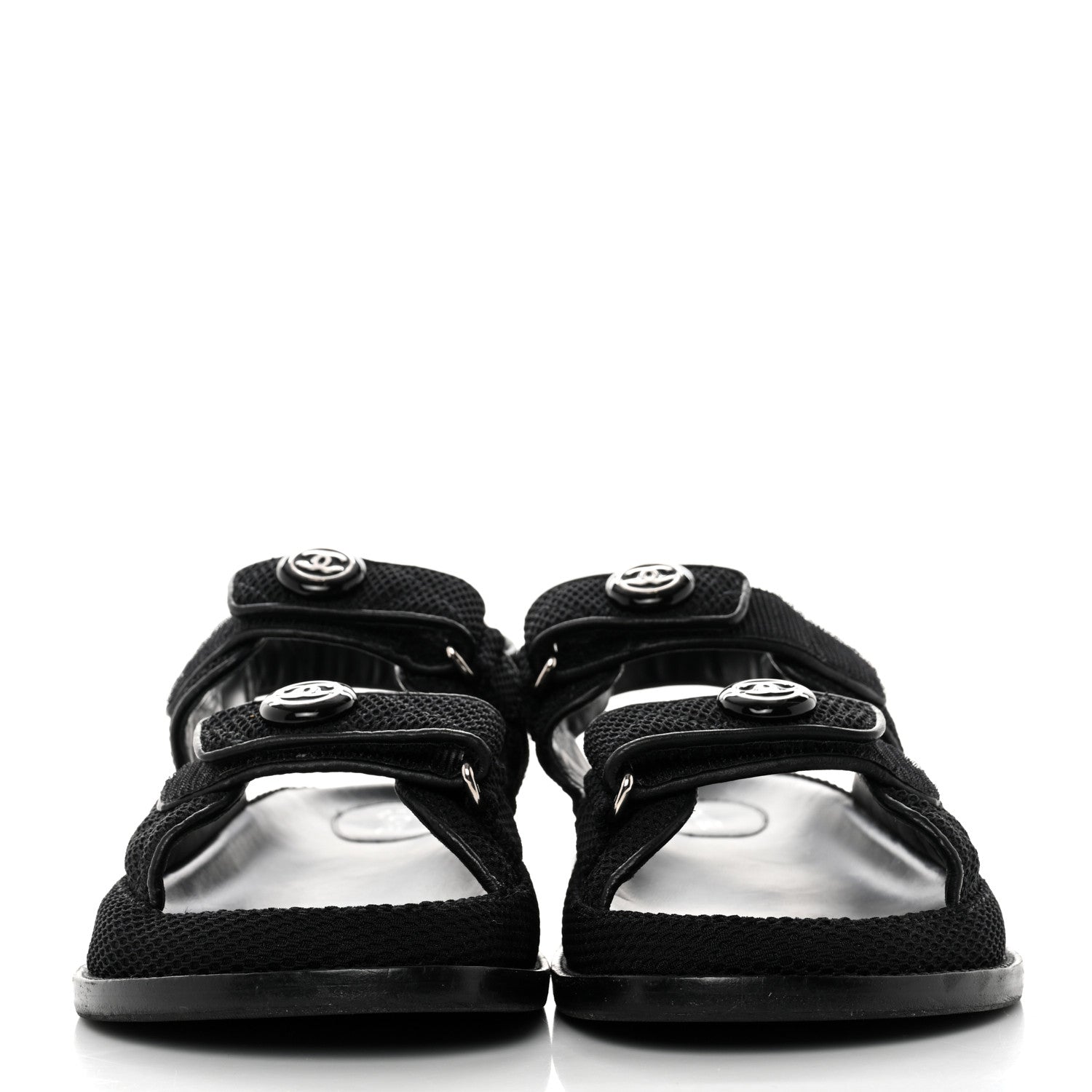 Chanel Mesh Velcro Dad Sandals 39 Black 2 of 9