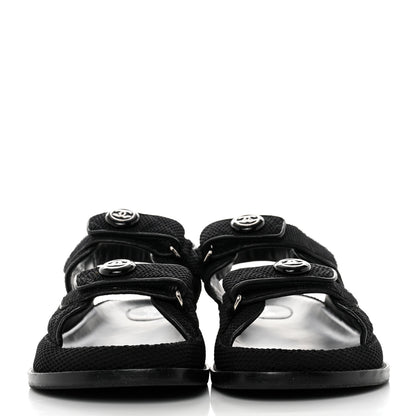 Chanel Mesh Velcro Dad Sandals 39 Black 2 of 9