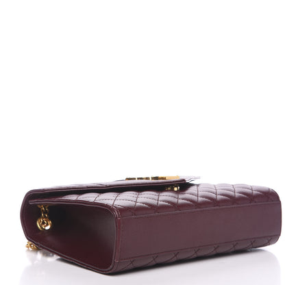 Saint Laurent Grain De Poudre Textured Mixed Matelasse Medium Triquilt Monogram Satchel Rouge Legion 3 of 12