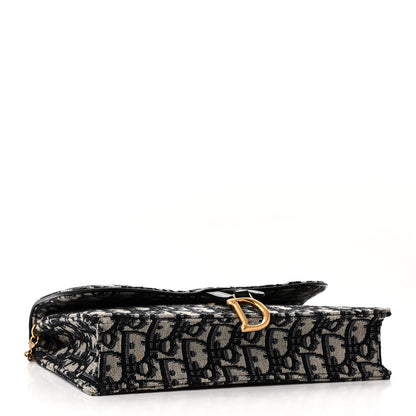 Christian Dior Oblique Saddle Chain Pouch Blue 4 of 11
