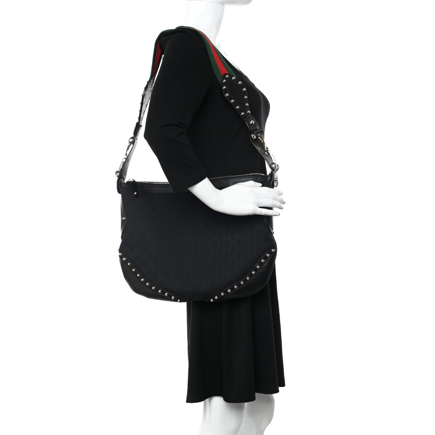 Monogram Pelham Studded Shoulder Bag Black