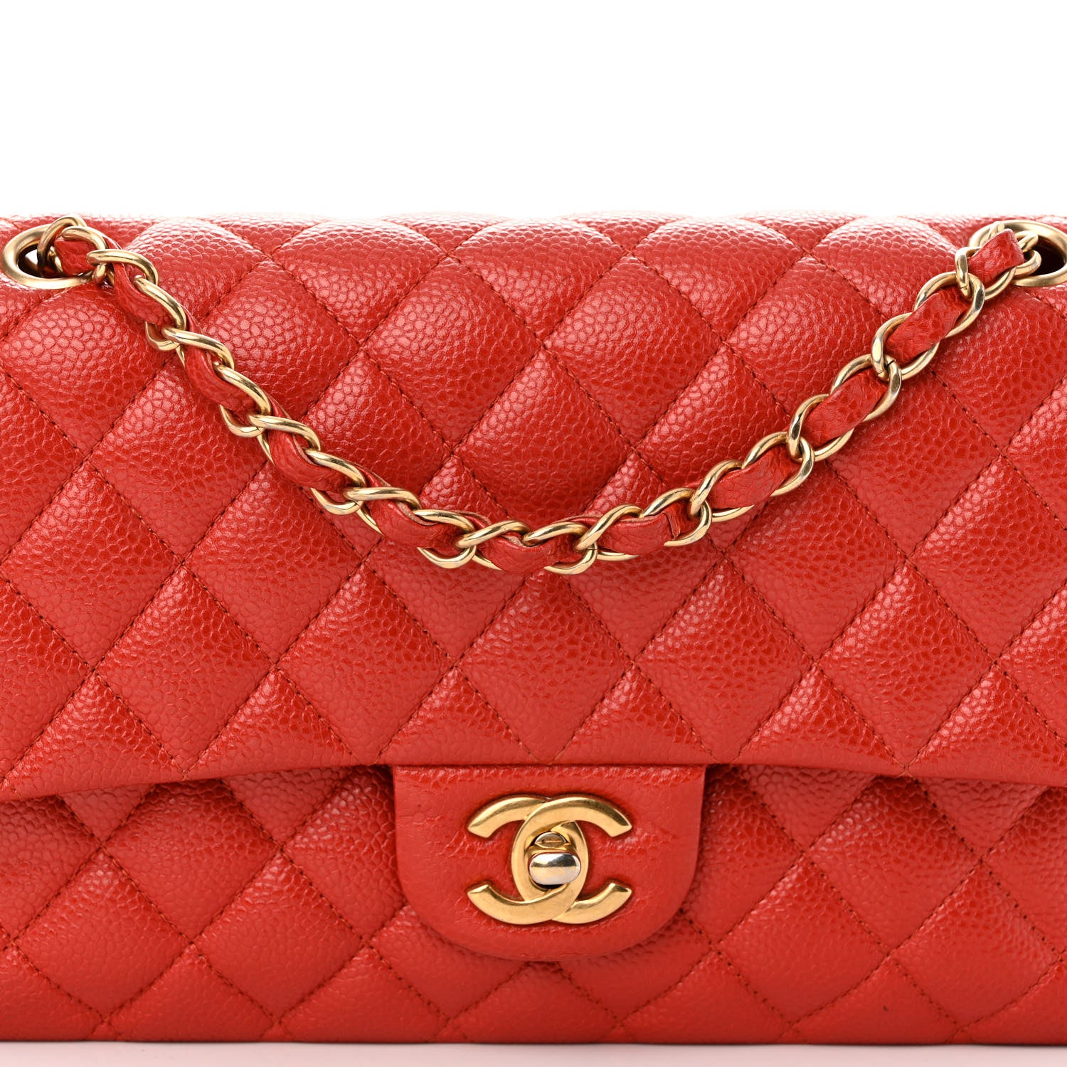 Chanel Caviar Quilted Medium Double Flap Red 8 of 11
