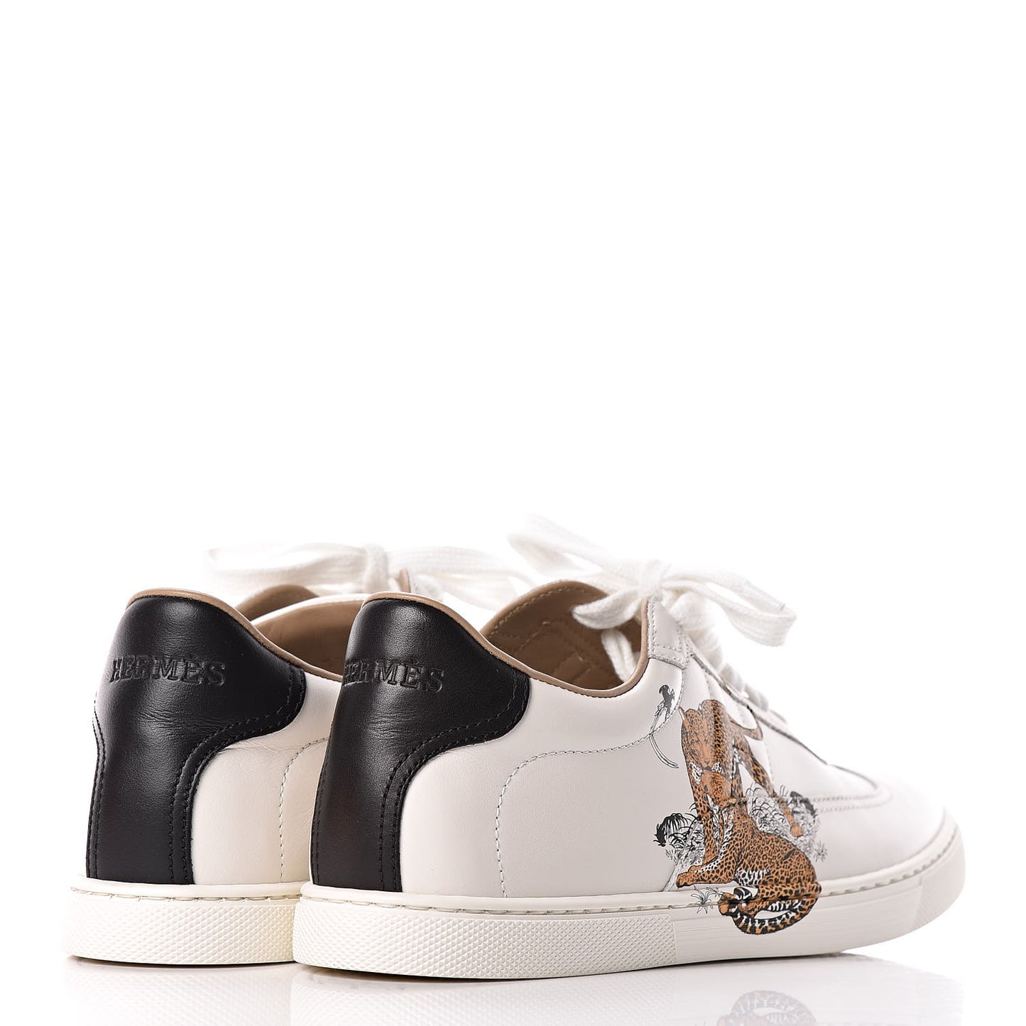Calfskin Jungle Love Womens Quicker Sneakers 36 White Multicolor