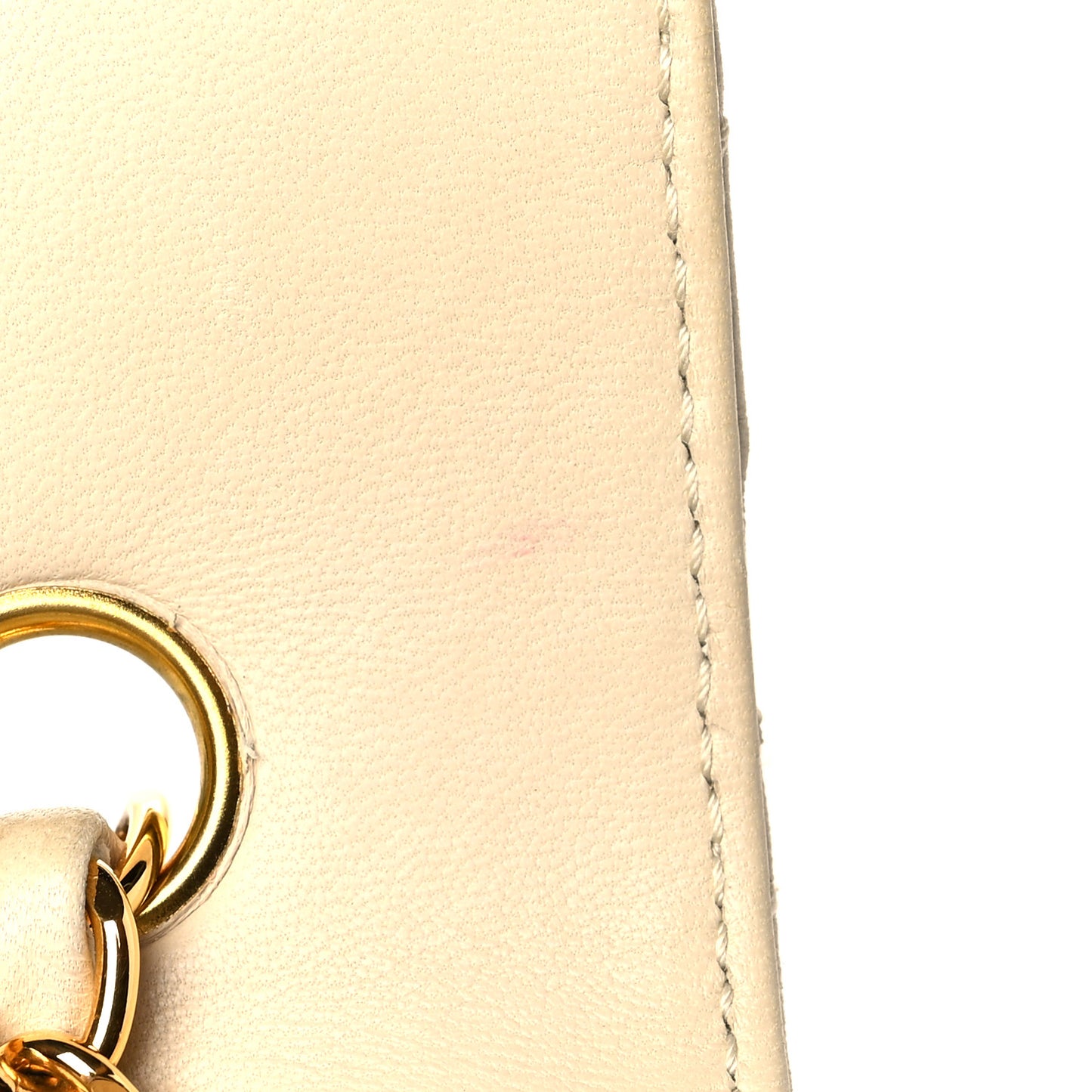 Lambskin Quilted Small Single Flap White