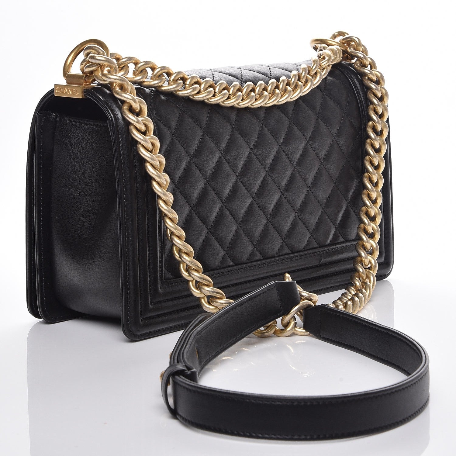 Chanel Lambskin Quilted Medium Boy Flap Black 3 of 11