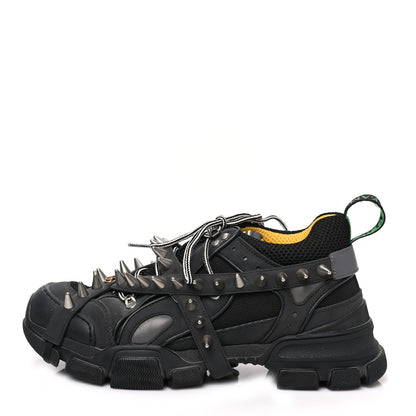 Gucci X SEGA Reflective Fabric Technical Canvas Removable Studs Mens Flashtrek Sneakers 8.5 Black 1 of 7