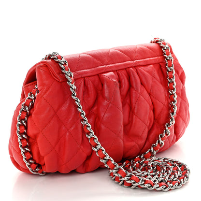 Chanel Washed Lambskin Quilted Medium Chain Around Messenger Red 3 of 13