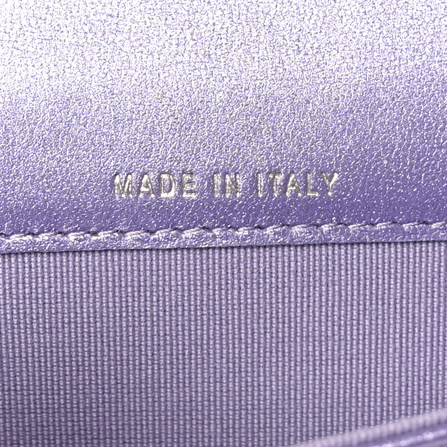Metallic Lambskin Quilted Flap Card Holder Light Purple