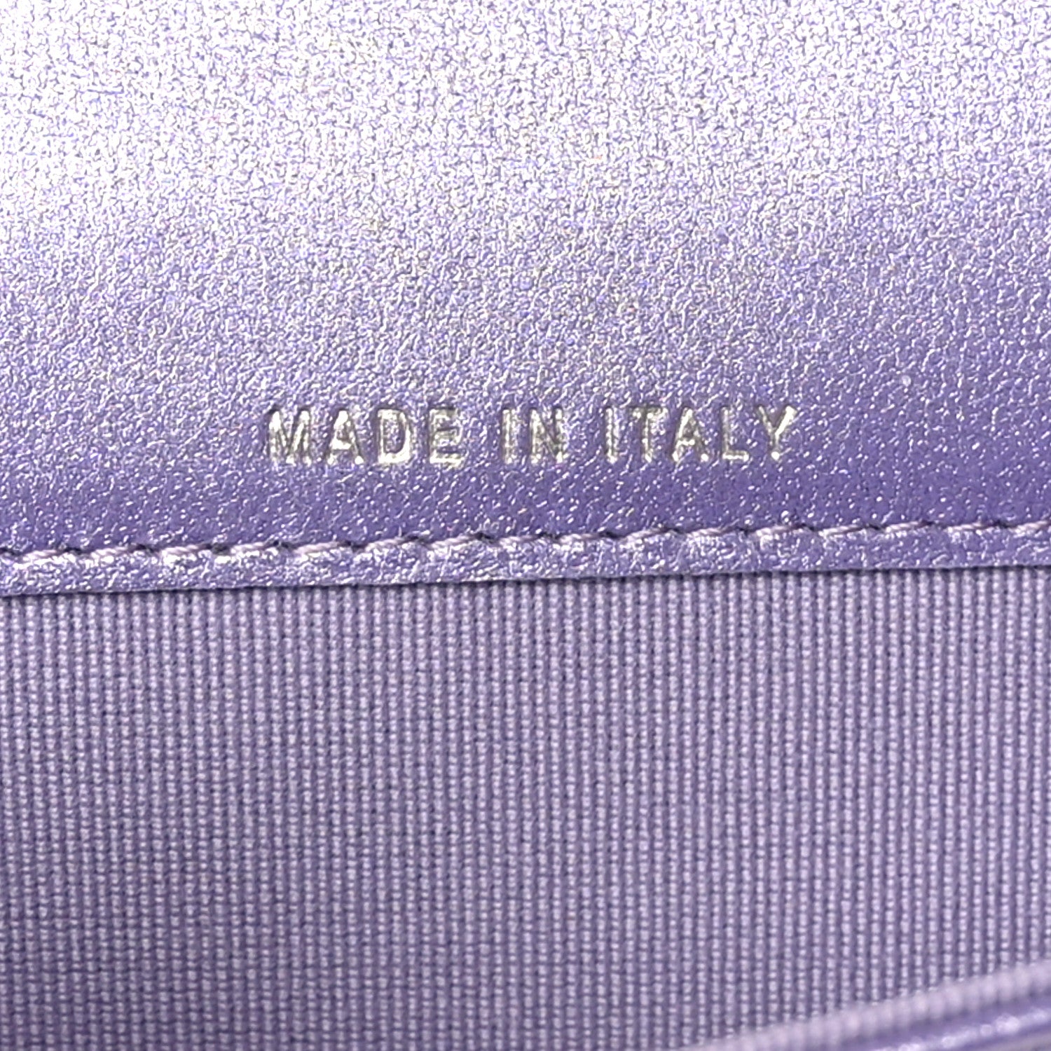 Chanel Metallic Lambskin Quilted Flap Card Holder Light Purple 7 of 8