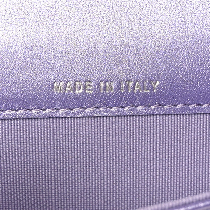 Chanel Metallic Lambskin Quilted Flap Card Holder Light Purple 7 of 8