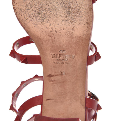 Valentino Garavani Calfskin Lacquered Monochrome Rockstud 60mm City Sandals 38 Rosso Valentino 6 of 11