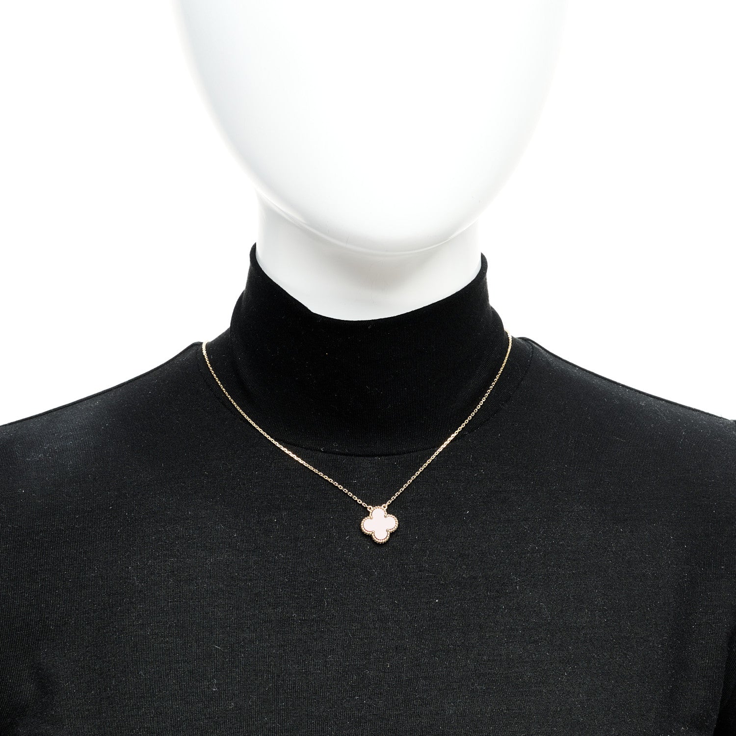 Van Cleef & Arpels 18K Yellow Gold Carnelian Vintage Alhambra Pendant Necklace 6 of 6