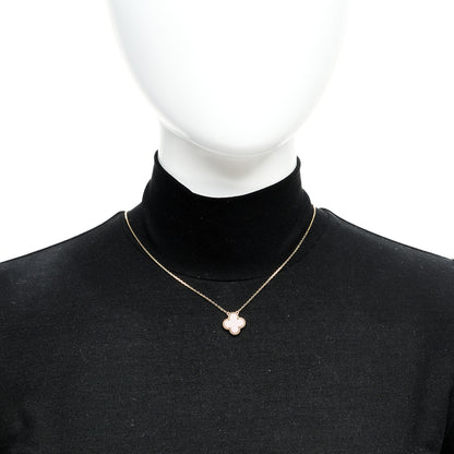 Van Cleef & Arpels 18K Yellow Gold Carnelian Vintage Alhambra Pendant Necklace 6 of 6