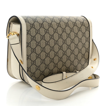 Gucci GG Supreme Monogram Horsebit 1955 Shoulder Bag Beige Mystic White 3 of 11