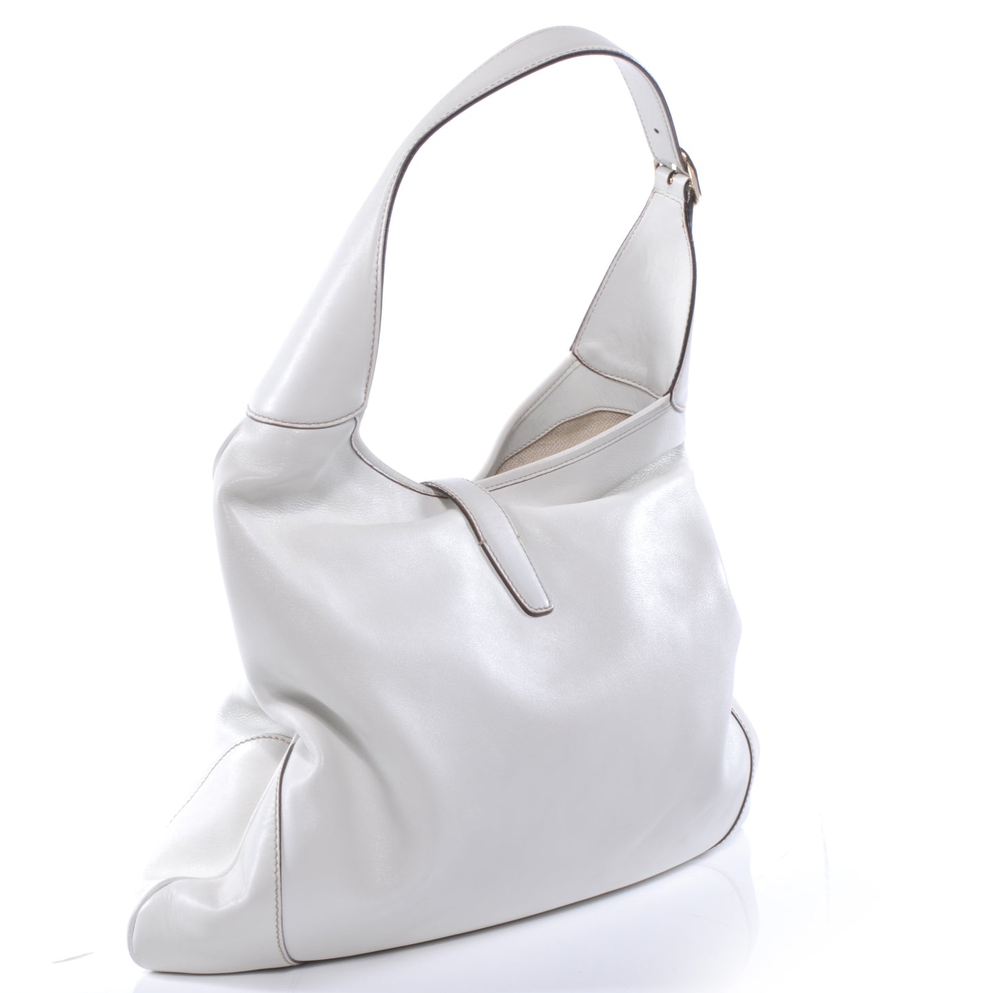 Leather Large Bouvier Hobo White