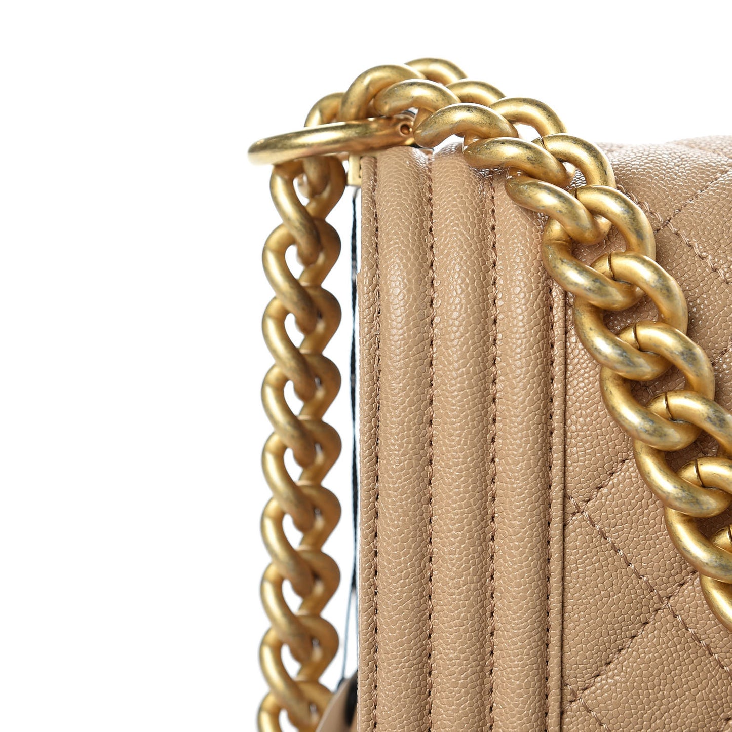 Caviar Quilted New Medium Boy Flap Beige