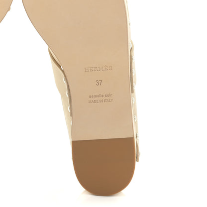 Hermes Calfskin Calya Mules 37 Hetre 10 of 12