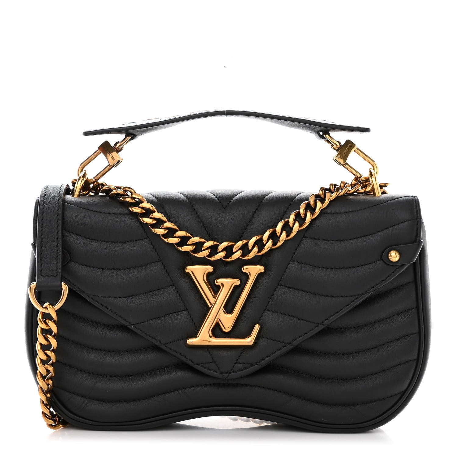 Louis Vuitton Calfskin New Wave Chain MM Black 3 of 12