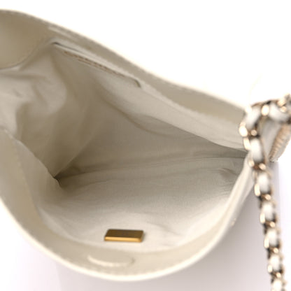 Chanel Calfskin Quilted Fringe Small Shopping Bag White 6 of 10