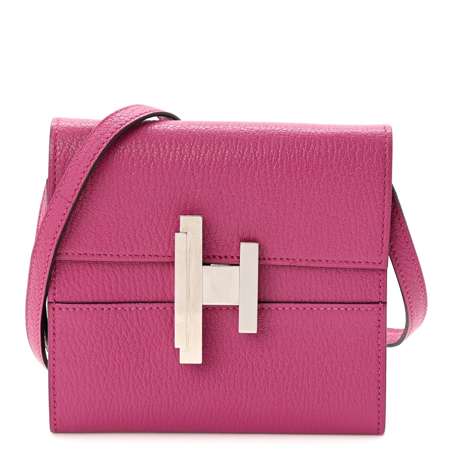Hermes Chevre Mysore Mini Cinhetic Wallet Rose Pourpre 9 of 11