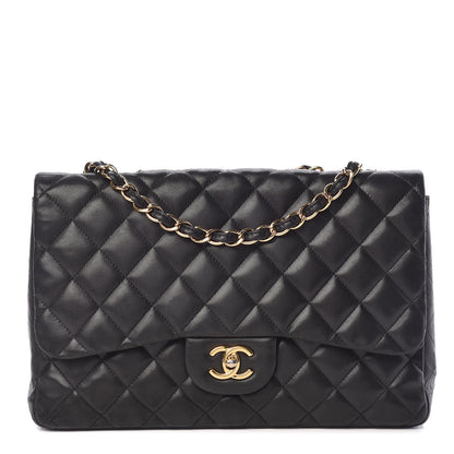 Chanel Lambskin Quilted Jumbo Single Flap Black 1 of 23