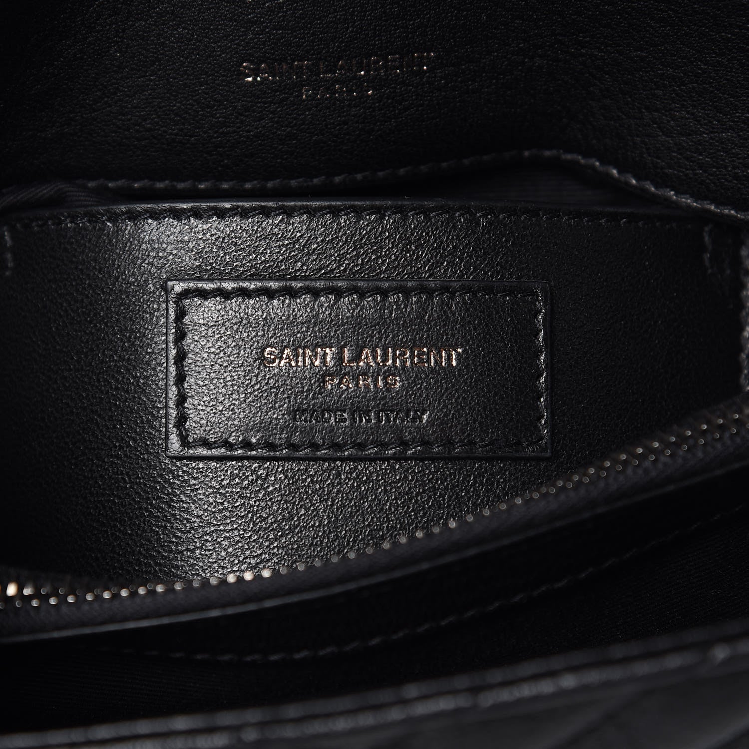 Saint Laurent Sheepskin Matelasse Chevron Monogram Medium College Bag Black 6 of 11