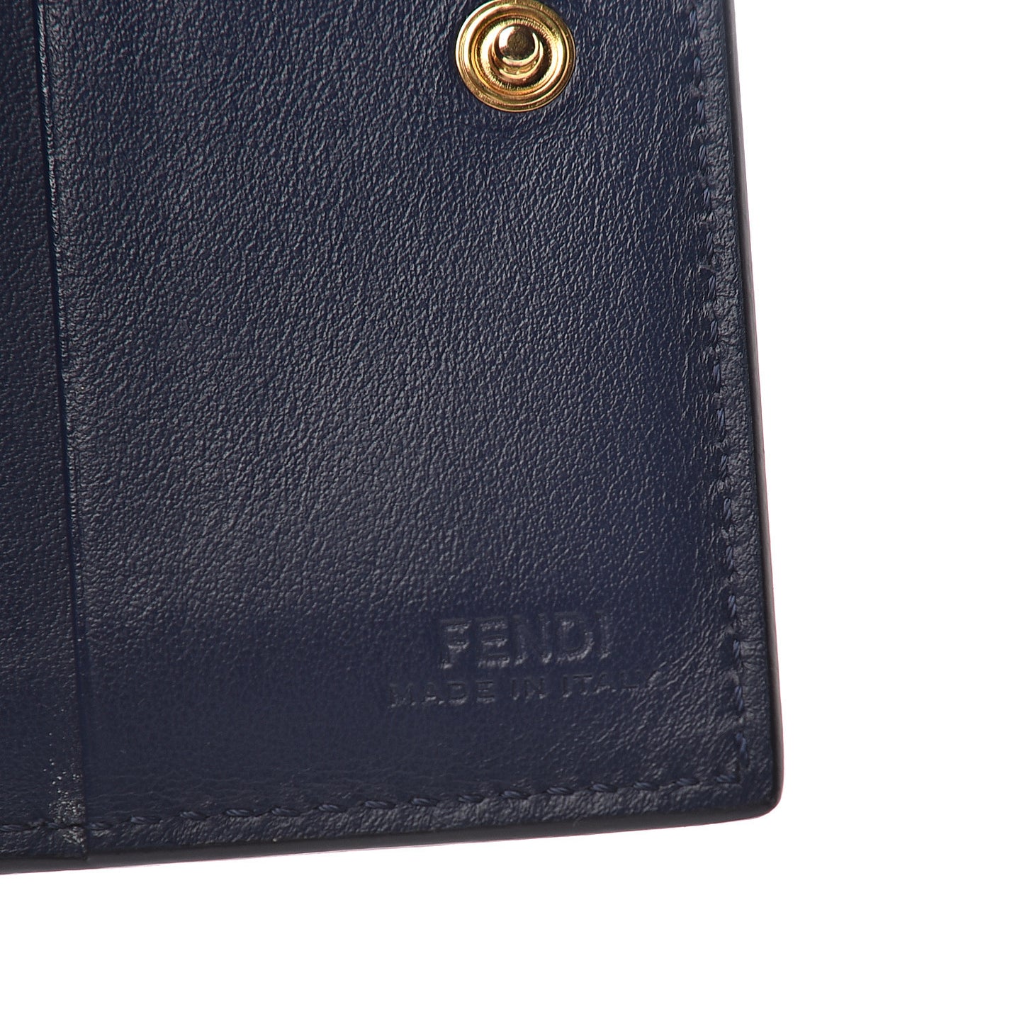 Vitello Liberty Lucido F is Fendi Compact Bi-Fold Wallet Blueberry