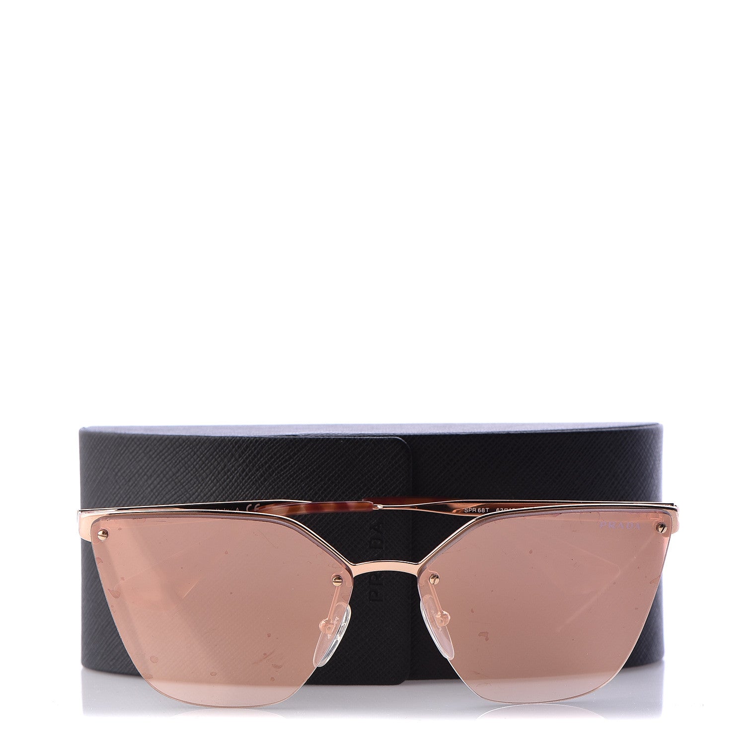 Prada Cinema Cat Eye Sunglasses SPR 68T Pink Gold 9 of 9