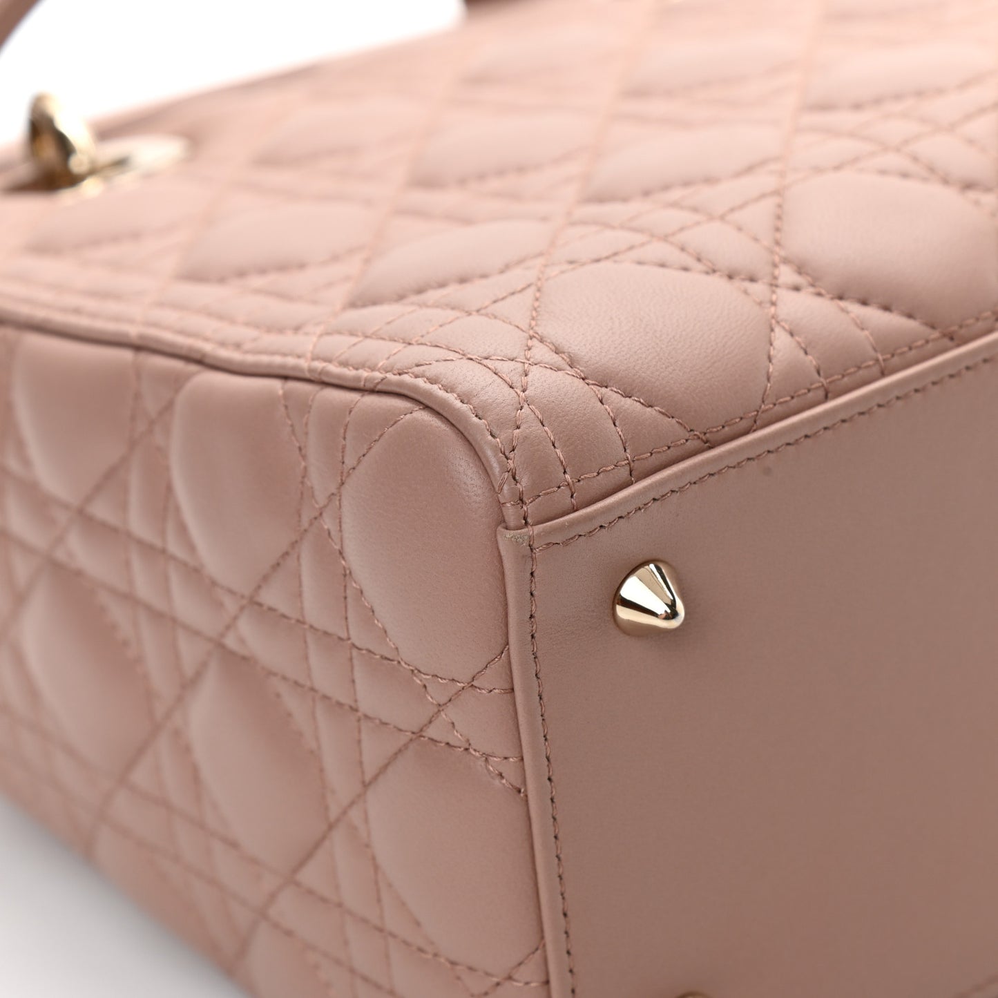 Lambskin Cannage Medium Lady Dior Bois de Rose