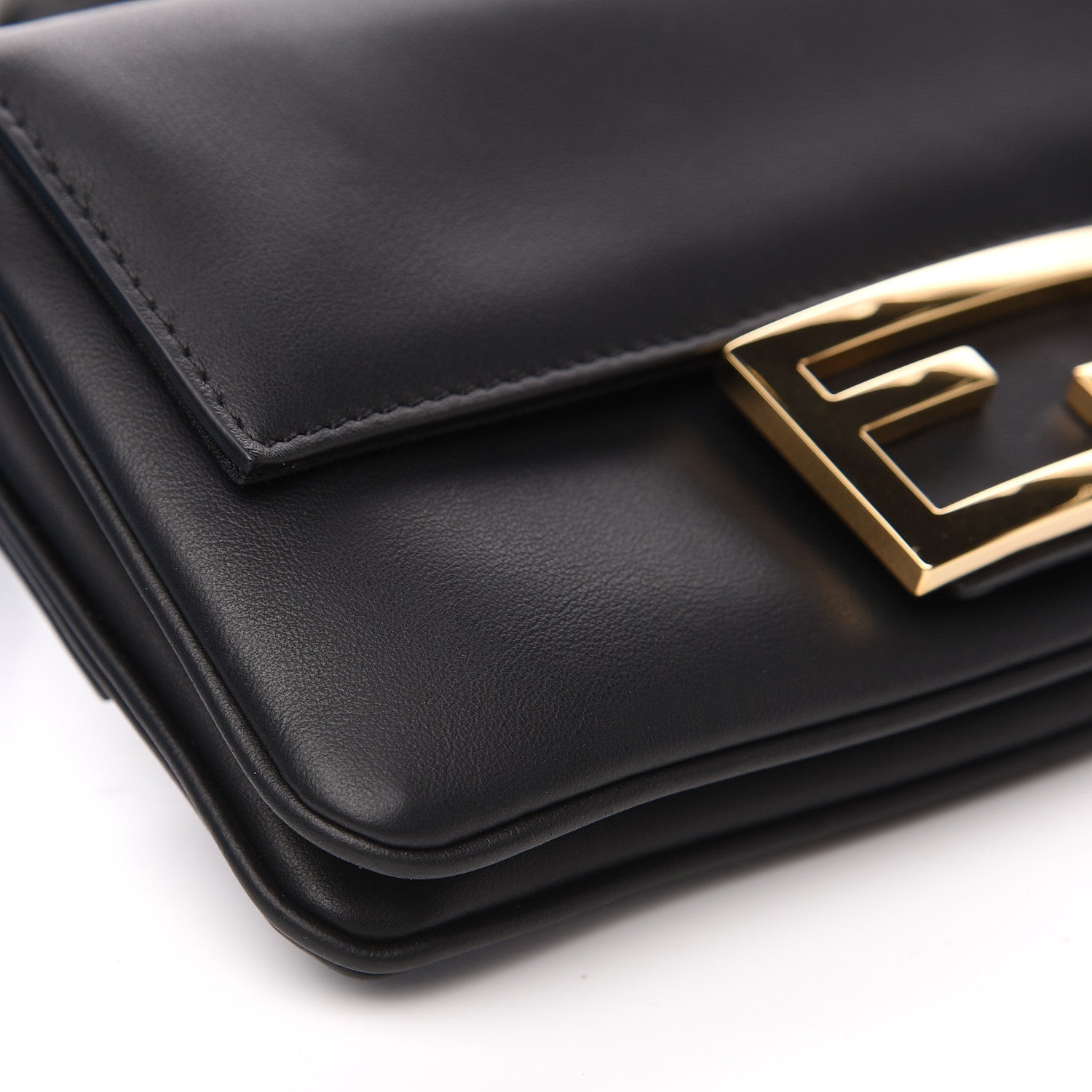 Fendi Vitello Grace Matte Duo Baguette Black 7 of 9