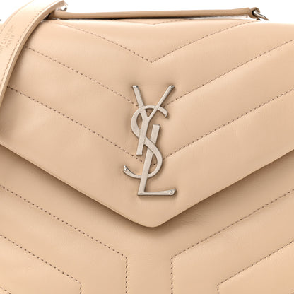 Saint Laurent Calfskin Y Quilted Monogram Small Loulou Chain Satchel Dark Beige 8 of 10
