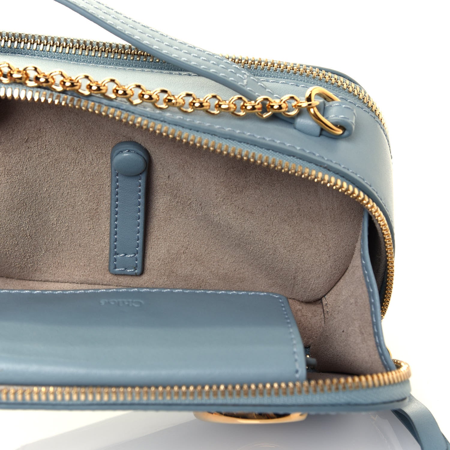 Chloe Shiny Calfskin Mini Vanity C Bag Faded Blue 5 of 10