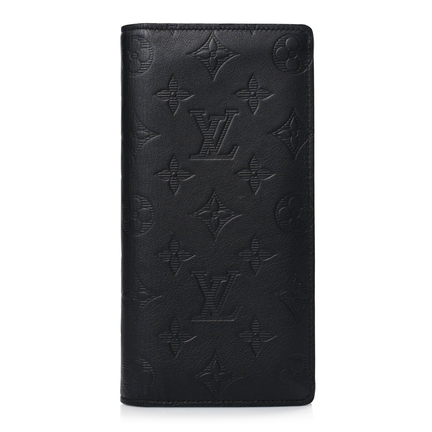 Louis Vuitton Calfskin Monogram Shadow Brazza Wallet Black 1 of 6