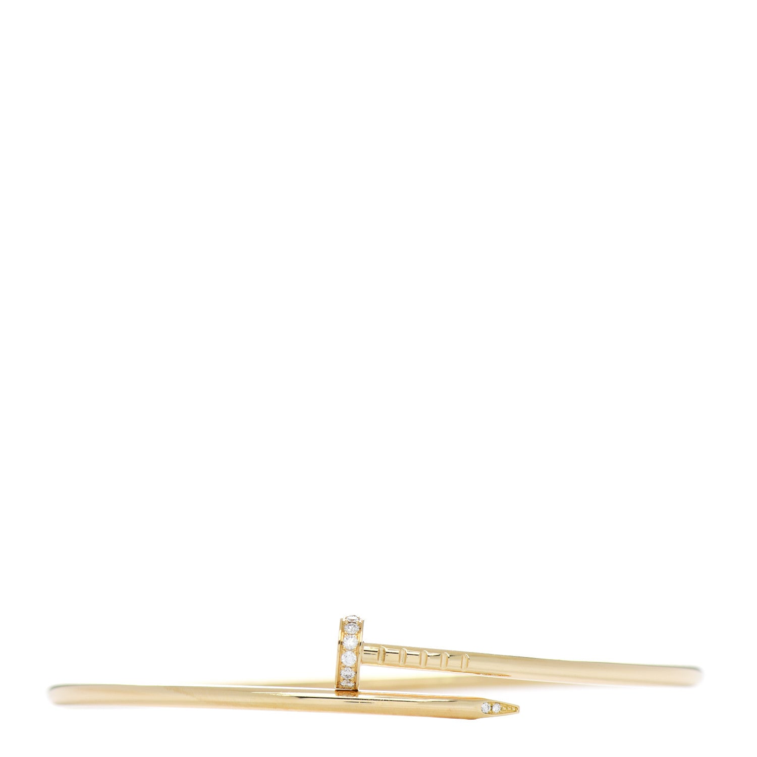 Cartier 18K Yellow Gold Diamond Small Juste Un Clou Bracelet 19 1 of 3