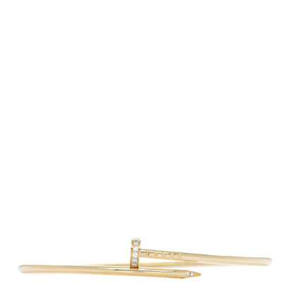 Cartier 18K Yellow Gold Diamond Small Juste Un Clou Bracelet 19 1 of 3
