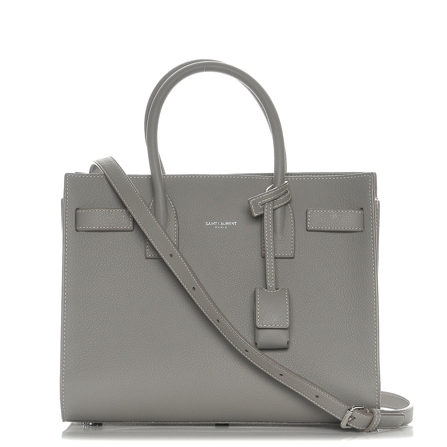 Grained Calfskin Baby Sac De Jour Grey
