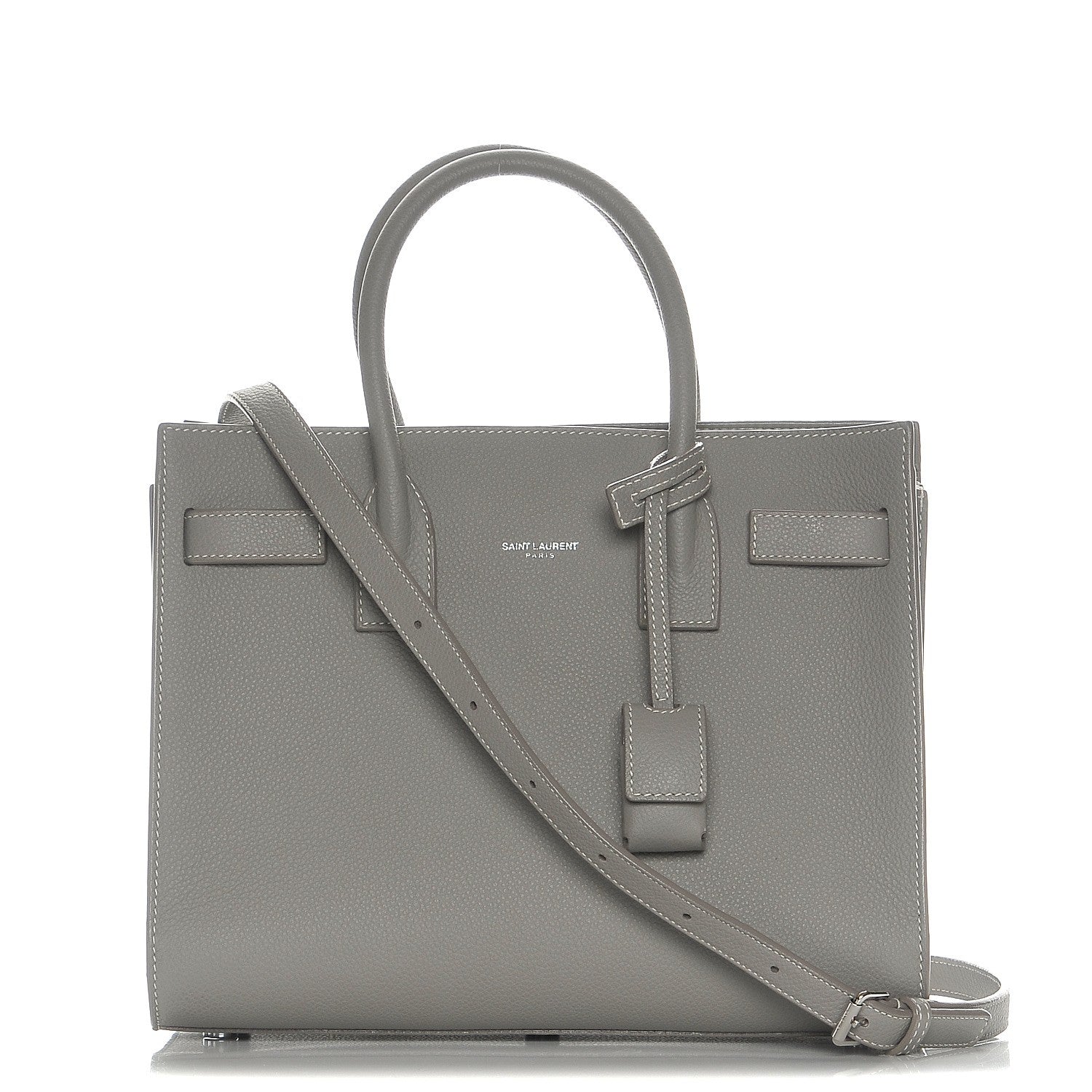 Saint Laurent Grained Calfskin Baby Sac De Jour Grey 1 of 8