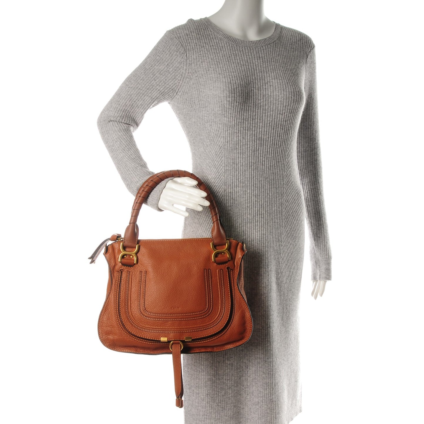 Calfskin Medium Marcie Satchel Tan