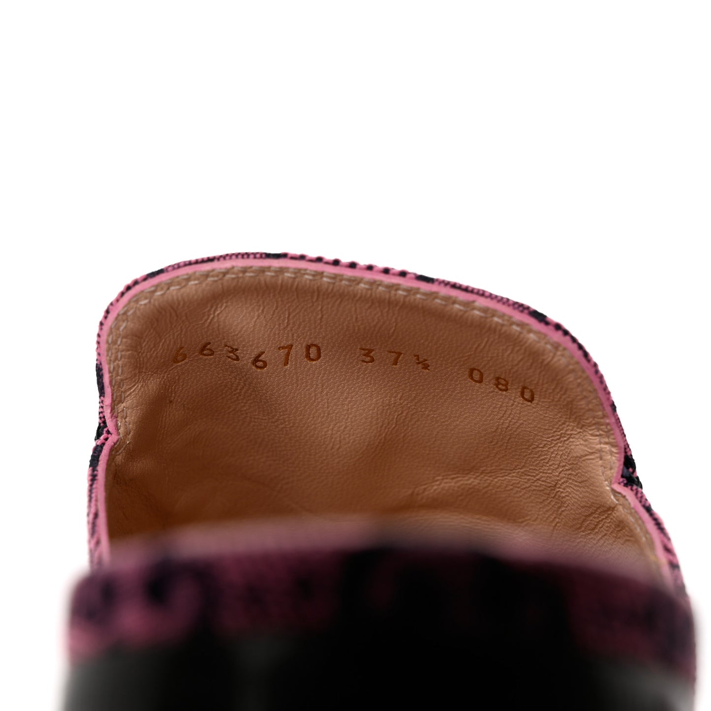 Canvas GG Monogram Horsebit Womens Princetown Slippers 37.5 Pink Blue