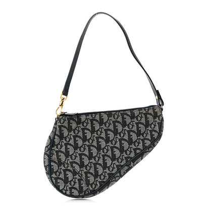 Christian Dior Monogram Mini Saddle Pochette Navy 1 of 12