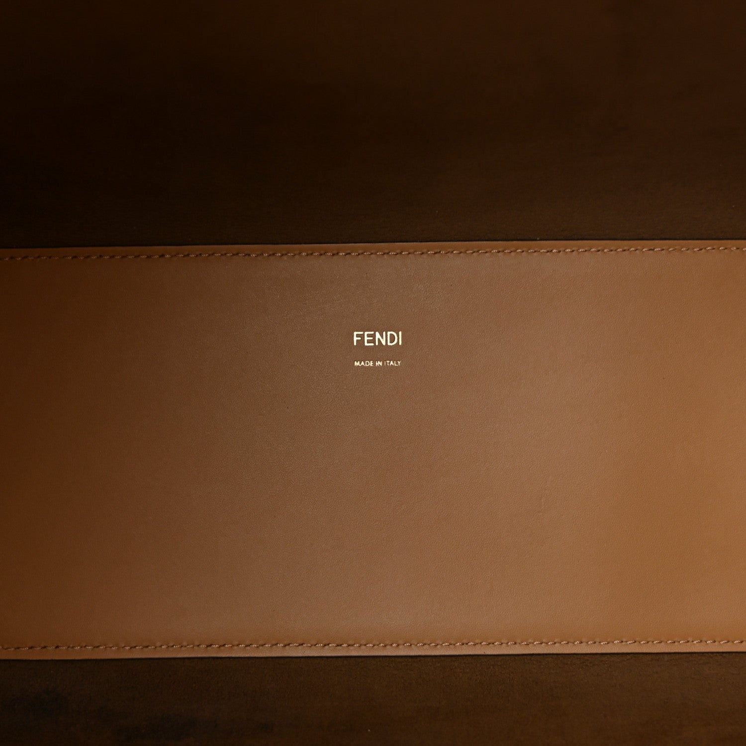 Fendi Vitello King Plexiglass Logo Embossed Medium Fendi Sunshine Shopper Tote Miele Scuro 5 of 9