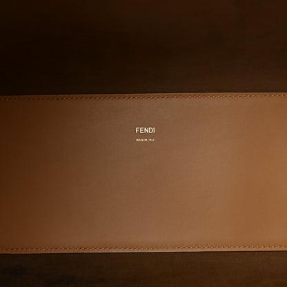 Fendi Vitello King Plexiglass Logo Embossed Medium Fendi Sunshine Shopper Tote Miele Scuro 5 of 9