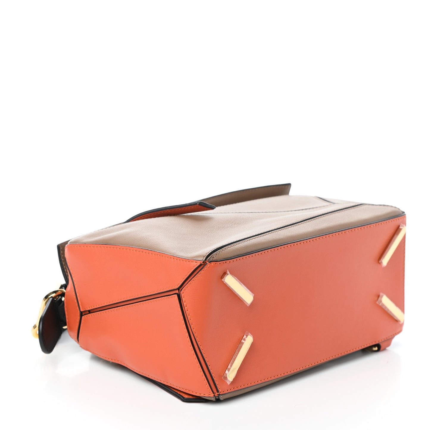 Calfskin Small Puzzle Bag Dark Moss Pumpkin